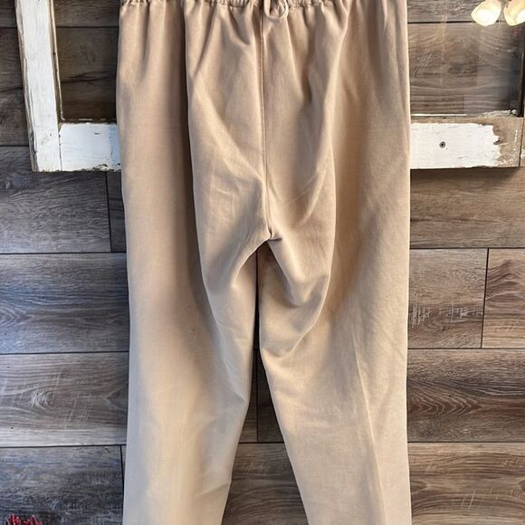 Styleworks Ladies 100% Cotton Drawstring Pants Size 12 Tan - Picture 3 of 4